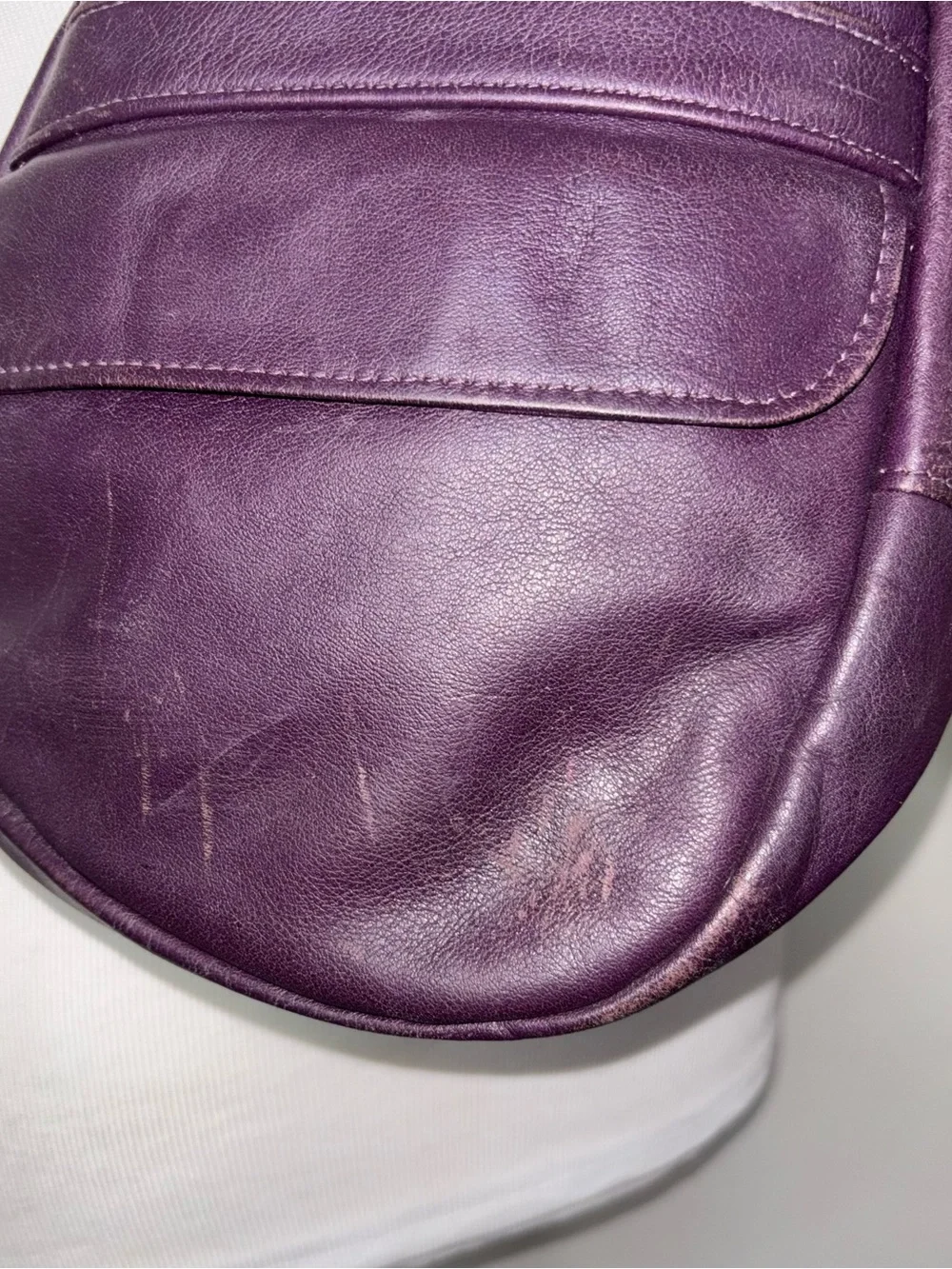 AmeriBag Healthy Back Pack Purple Leather Sling Bag Travel Bag Crossbody 15